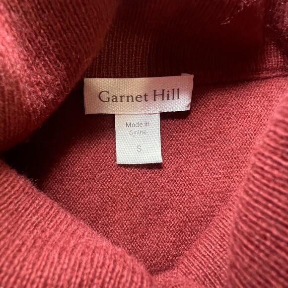 Garnet Hill Oversized Turtleneck Sweater Size S Maroon Goji Berry Wool Cashmere - Picture 6 of 15